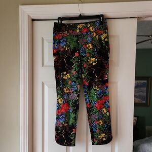 Soft Surroundings Black Floral Pants